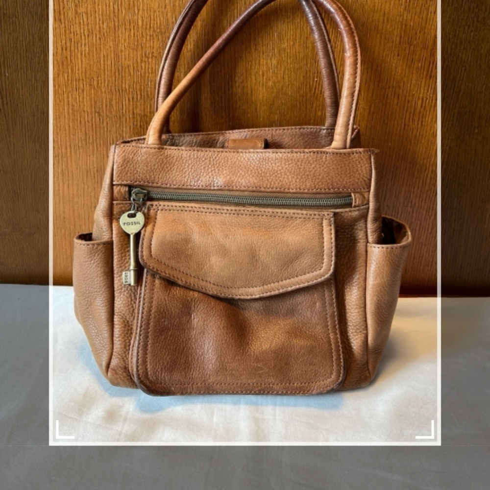 Fossil Tan Leather Hand Bag